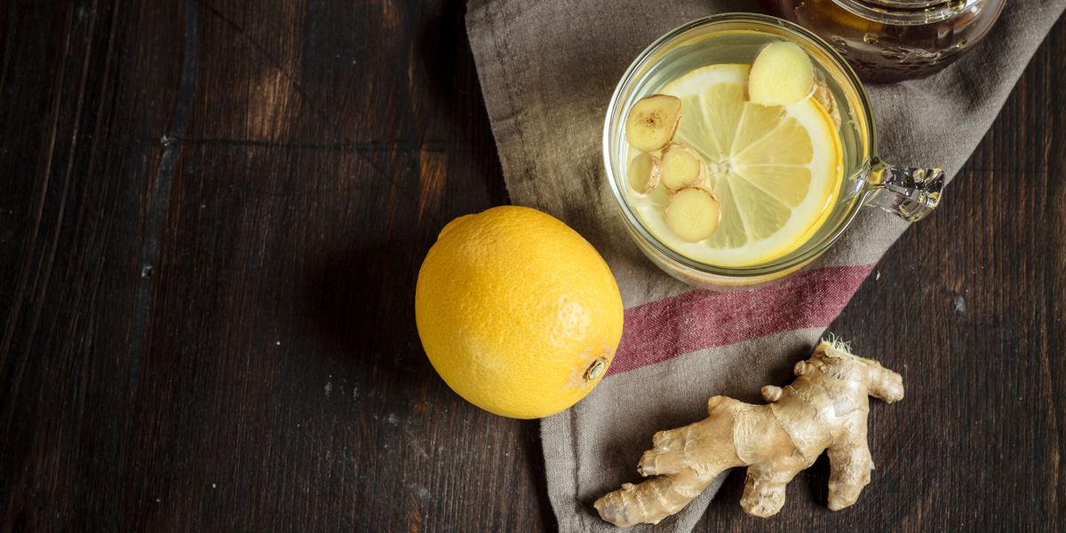 hot lemon ginger infusion with honey